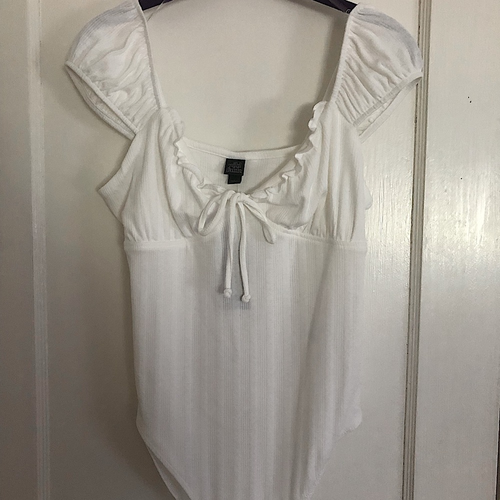 Wild Fable White Babydoll Bodysuit